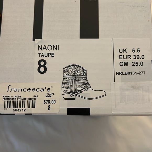 Not Rated Naoni taupe/brown western bootie size 8 - Picture 7 of 7